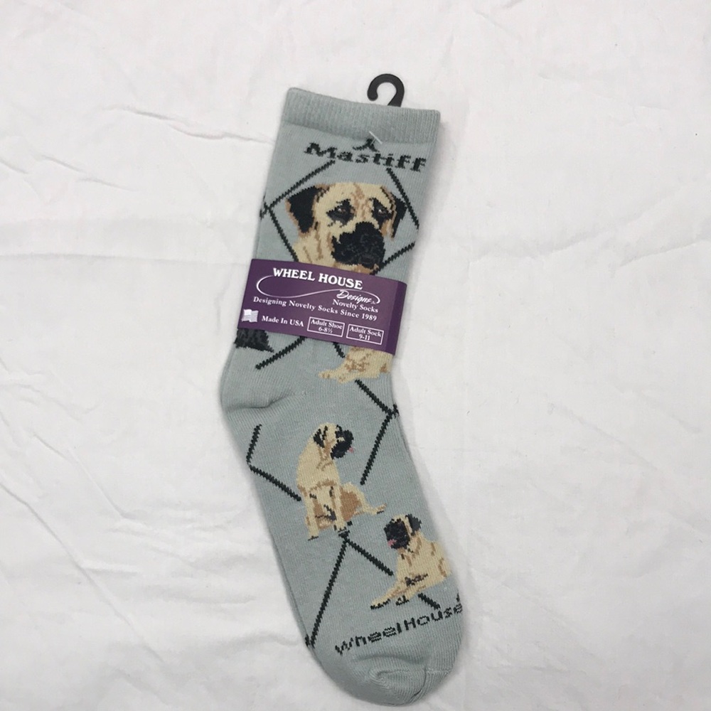 NWT Wheel House Mastiff Dog Socks Size M 6-8.5